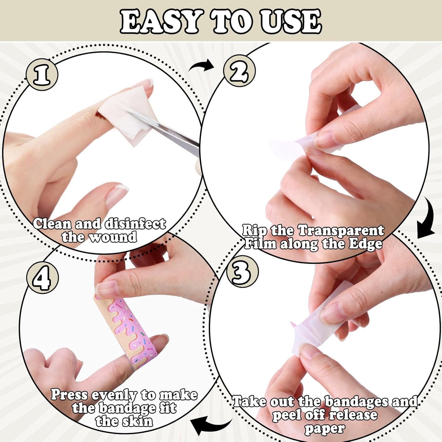 60Pcs Ice Cream Drip Baseball Bandages, Waterproof Breathable PE Adhesive Bandage for Minor Wound Care, Hypoallergenic First Aid for Training Boys Girls Kids Baseball Mom, Latex Free