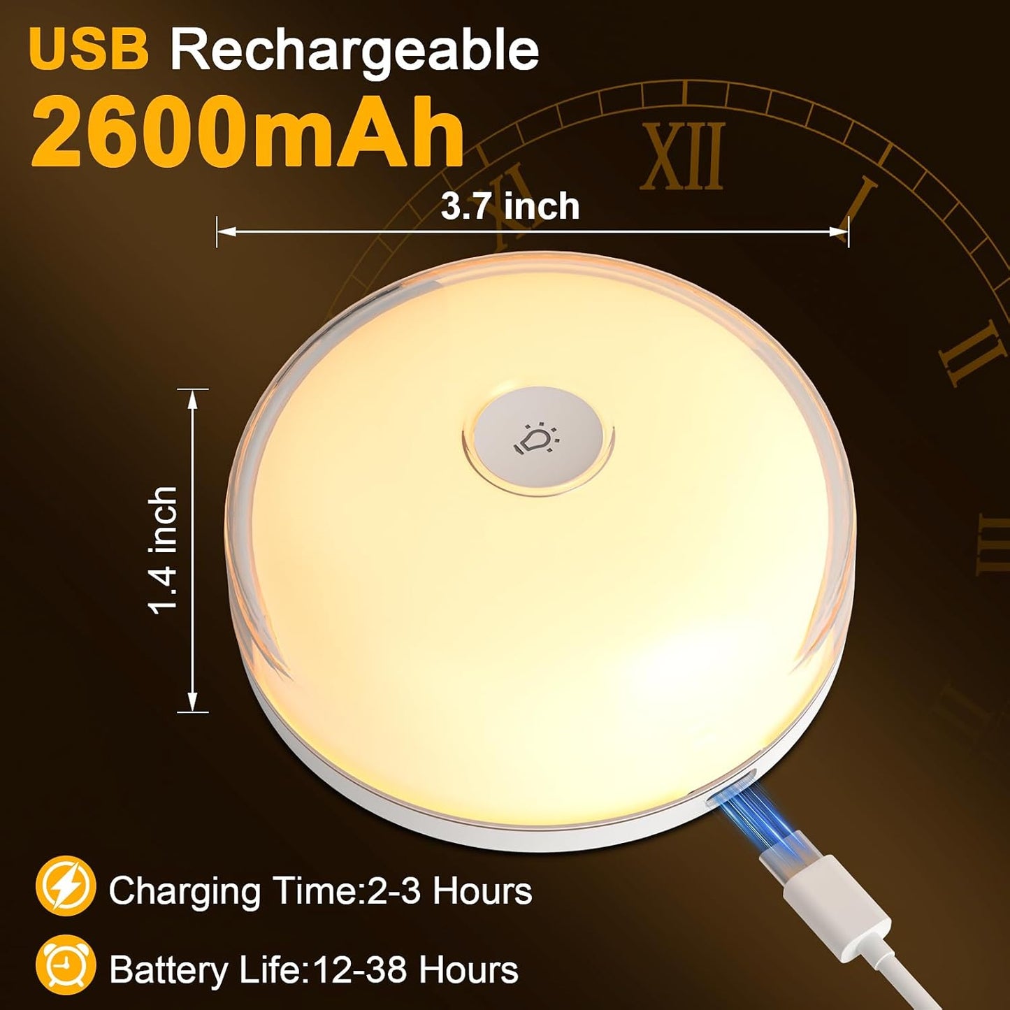 Rechargeable Shower Light, 15 Color Changing Mood Light with Remote, 2600mAh Battery, No Wiring, for Shower, Bathroom, Closet, Bedroom, Livingroom (3Pack-White, 3Pack)