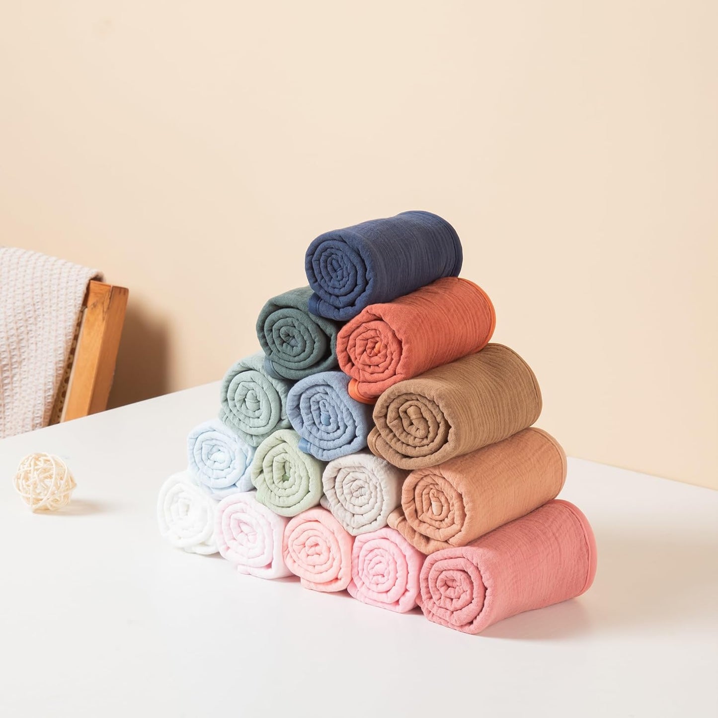 Baby Muslin Burp Cloths 20x10in - Ultra Soft & Absorbent, Neutral Colors, Reusable Burp Cloths for Baby Boys & Girls – Newborn Essentials for Drooling & Burping 4Pack(Blue&Green)