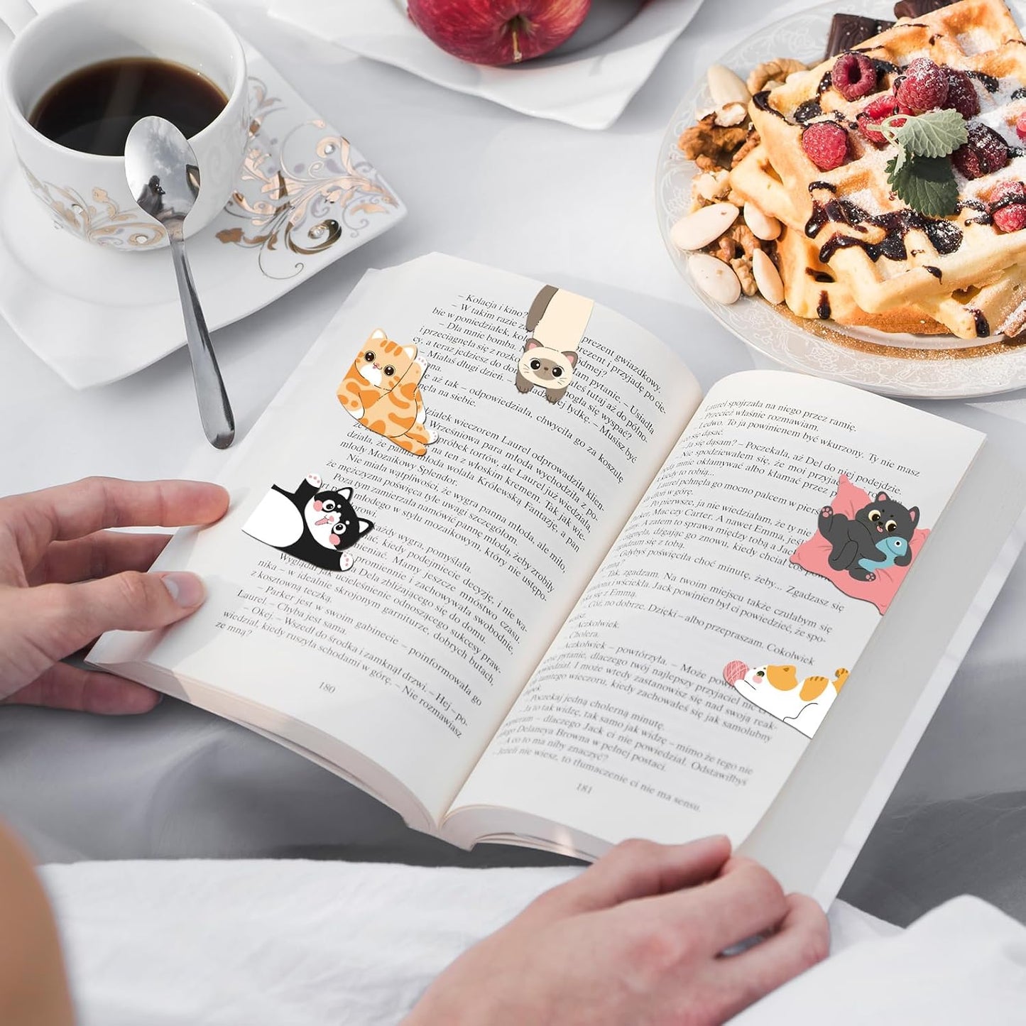 10Pcs Magnetic Bookmarks, Cute Cat Bookmarks Funny Book Marker Clips Easter Gifts for Women Reading Book Lover Gifts