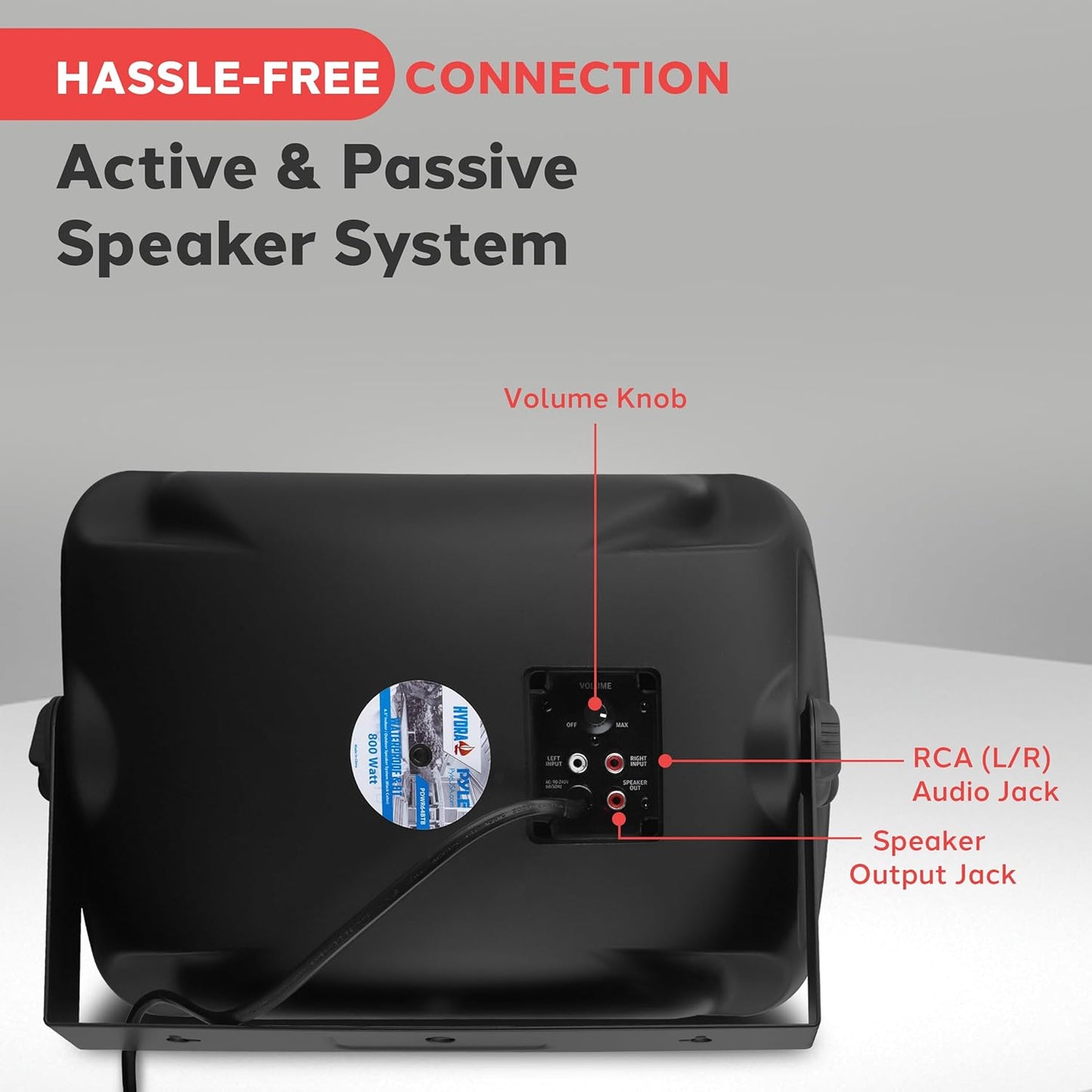 Pyle Outdoor Waterproof Wireless Bluetooth Speaker - 6.5 Inch Pair 2-Way Weatherproof Wall/Ceiling Mounted Dual Speakers w/Heavy Duty Grill, Universal Mount, Patio, Indoor Use PDWR64BTB (Black)