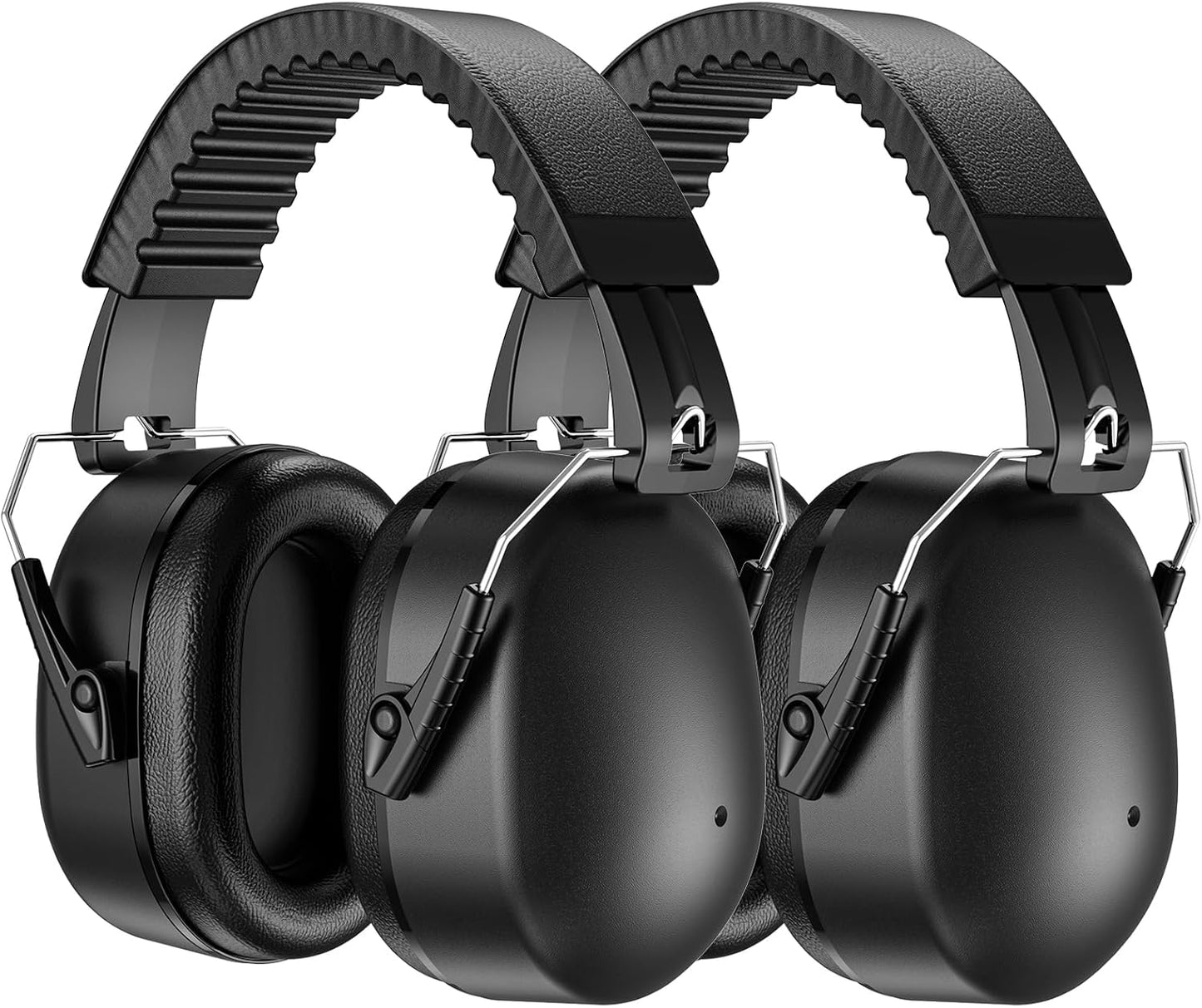 ProCase 2 Pack Ear Muffs for Noise Reduction SNR 32dB/NRR 26dB, Ear Hearing Protection for Adults/Kids, Autism Sensory Noise Cancelling Headphones for Work Shooting Gun Range -Black/Black