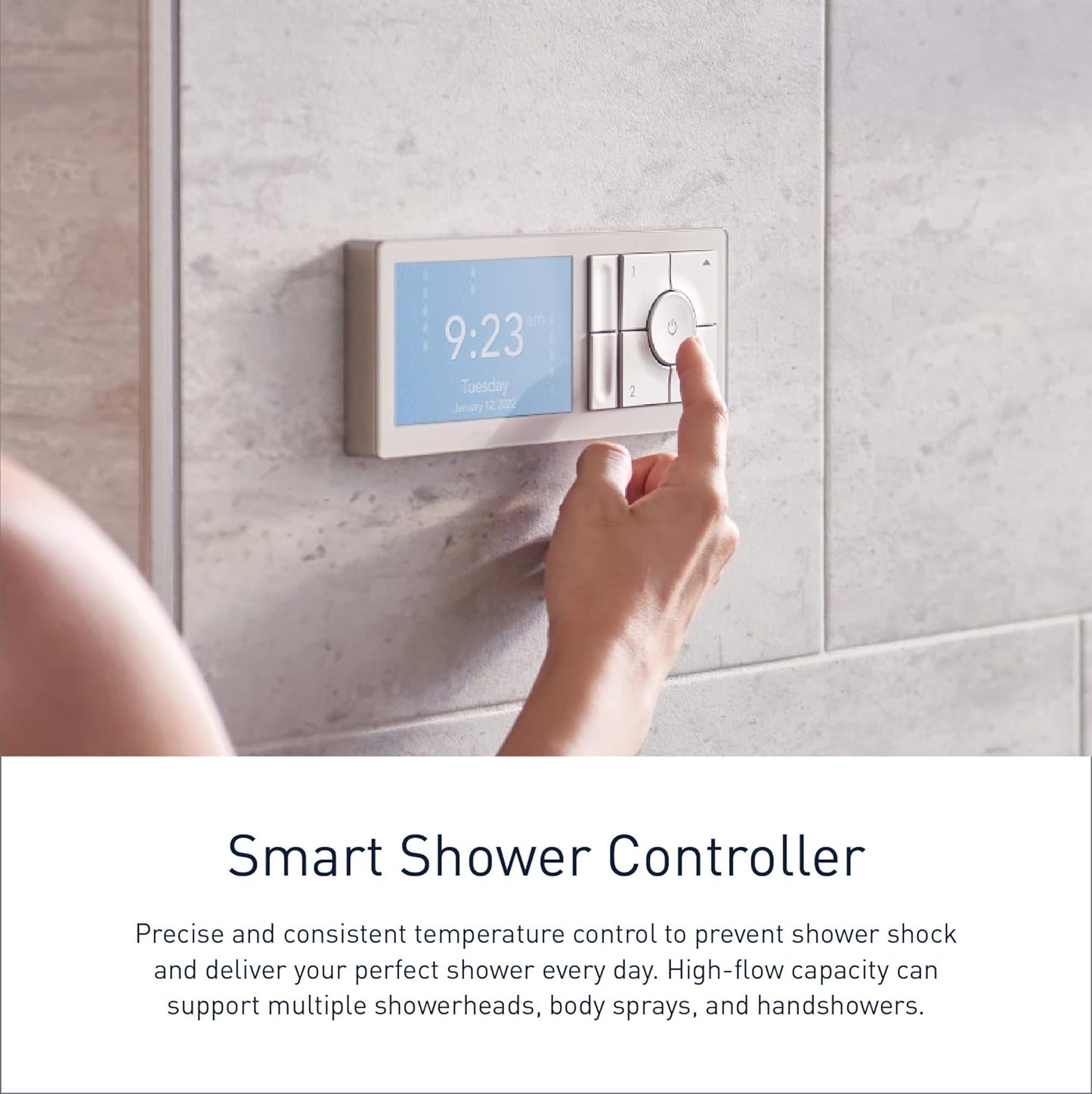 Moen Terra Beige Smart Shower 2-Outlet Digital Water System Controller for Thermostatic Shower Valve, TS3302TB