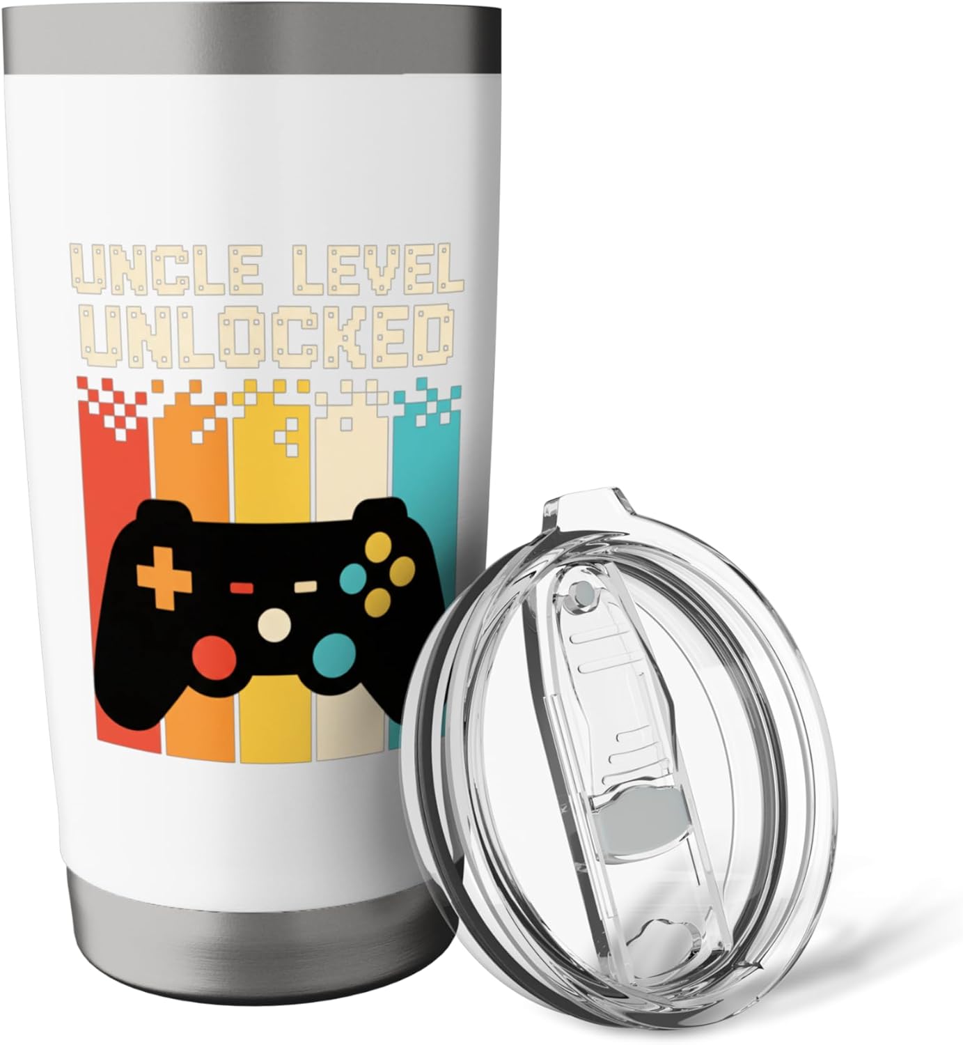 Uncle Level Unlocked Kids Gamer Controller Funny Uncle Stainless Steel Insulated Tumbler