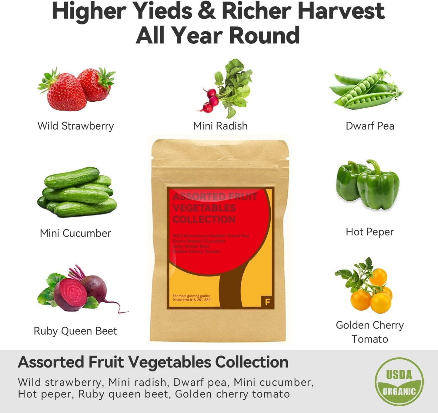 inbloom Fruit Seed Pod Kit for AeroGarden, Ahopegarden, GARDENCUBE, MUFGA, iDoo Hydroponics Growing System, 7-Pods (350+ Seeds Include Strawberry, Tomato, Cucumber, Pea, Ruby Queen Beet)