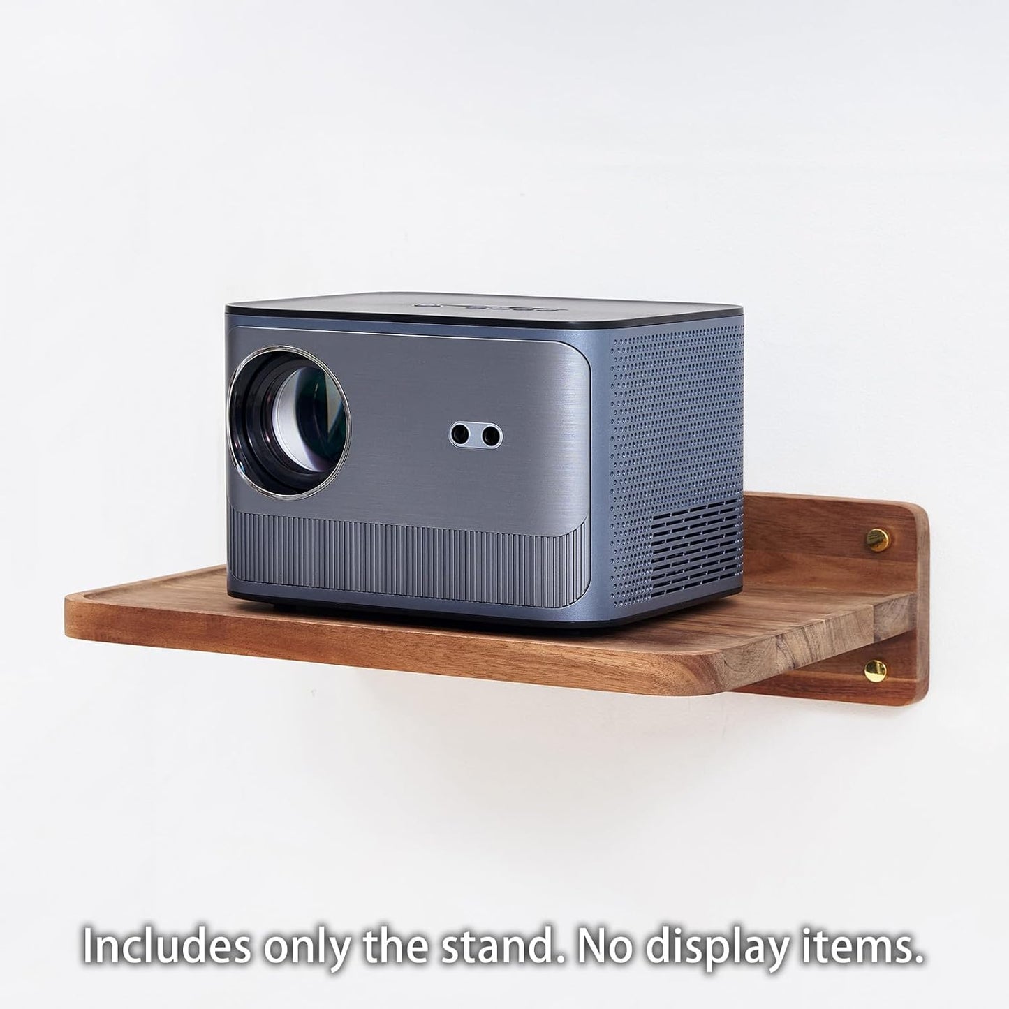SARUFO Acacia Wood Projector Shelf for Wall Mount, 14.2" x 11" Floating Shelf & Rack Holder for Router, Modem, Cable Box, Compatible with Gaming Consoles Copyright Patent