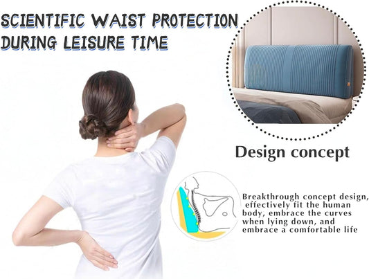 Solid Color Large Bed Backrest Cushion for Headboard Upholstered Headboard Bed Backboard Bedroom Headboard Pillow Lumbar Pad Bed Cushion(Size:120cm/47in,Color:White)