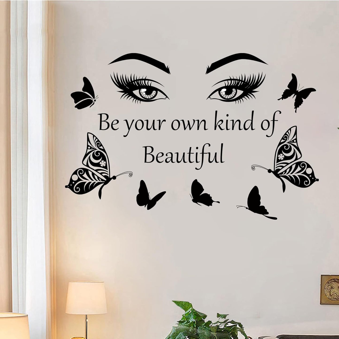 Inspirational Quotes Decals - Eye Eyelash Decal, Motivational Lettering Stickers, Positive Saying Decor for Women, Girls' Home, Bedroom, Living Room, Bathroom