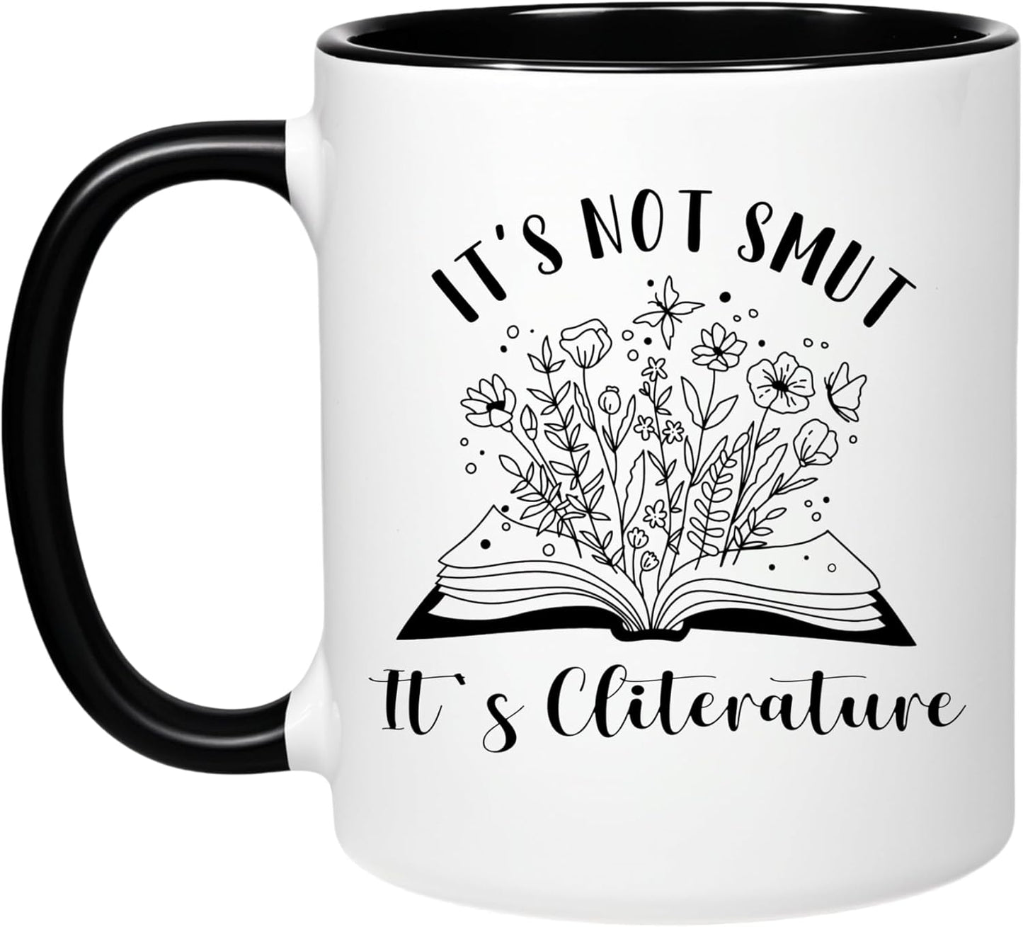 Smutty Book Lovers Gift Coffee Mug, Spicy Cliterature Books Reader Water Cup,11 Oz Ceramic Book Mug for Reading Woman Readers Bookworm Bookish Woman Girl