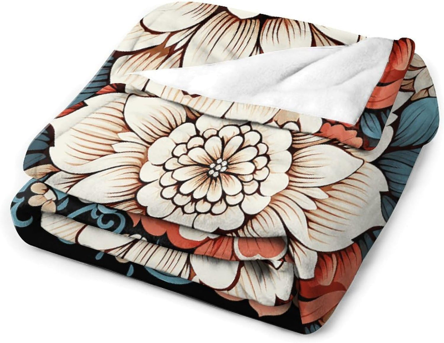 Floral Print Throw Blanket for Couch Super Soft Warm Lightweight Throw Blankets Cozy Flannel Bed Blanket Cute Decorative Blankets for All Seasons Home Decor Gift 60"*80"（150 * 200cm）