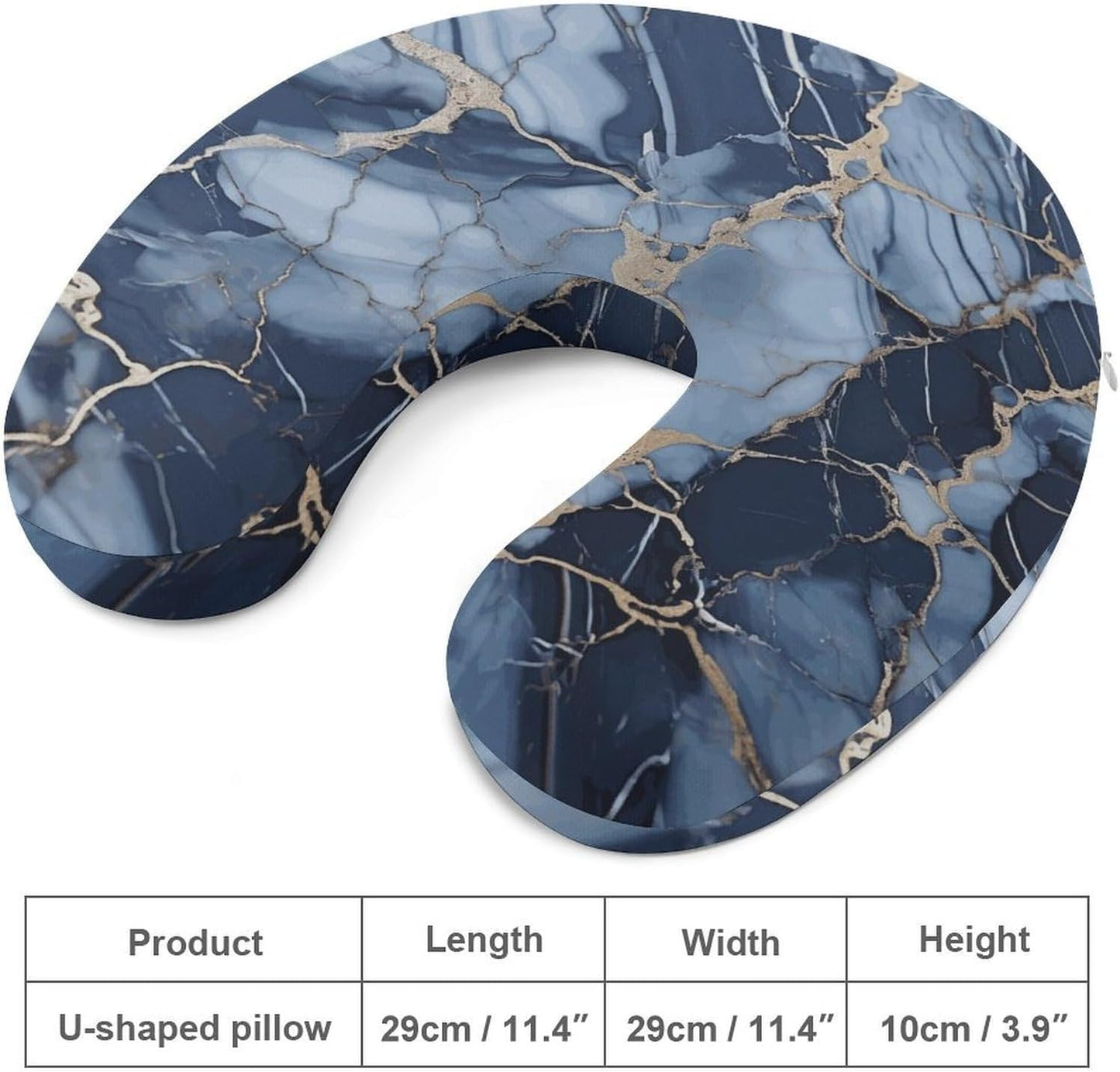 Marble Pattern Neck Pillow Memory Foam U Shaped Pillows Portable Pillows for Shoulder Travel Head Support Pillow with Concealed Zipper for Airplane Car Home Office