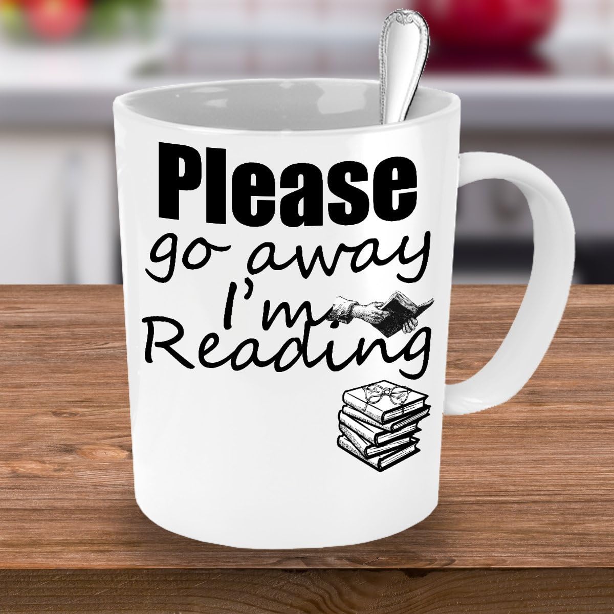 PLEASE GO AWAY READING MUG ~ Book lover -I love hot girls - Book lover gift -reading quote - funny love to read - mug if you can read this -librarian gifts -White coffee Tea Cup 11 Oz