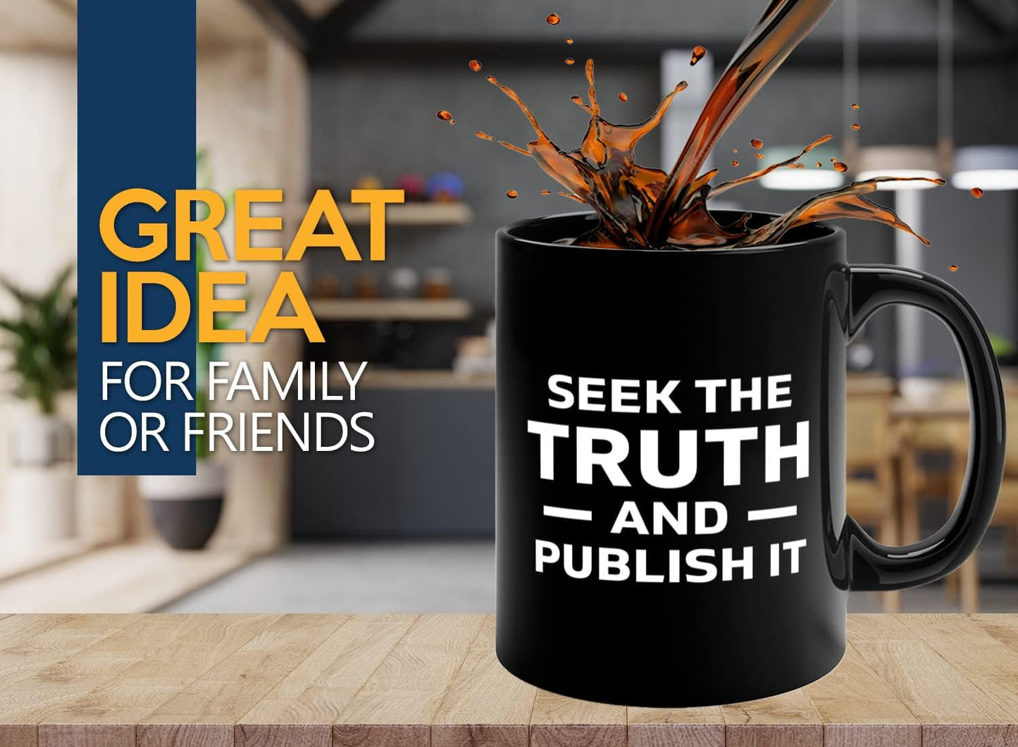Journalist Coffee Mug 11oz Black -Truth and Publish It - Reading Lover Book Club Gift Author Appreciation Writer Journalism Novelist Scriptwriter
