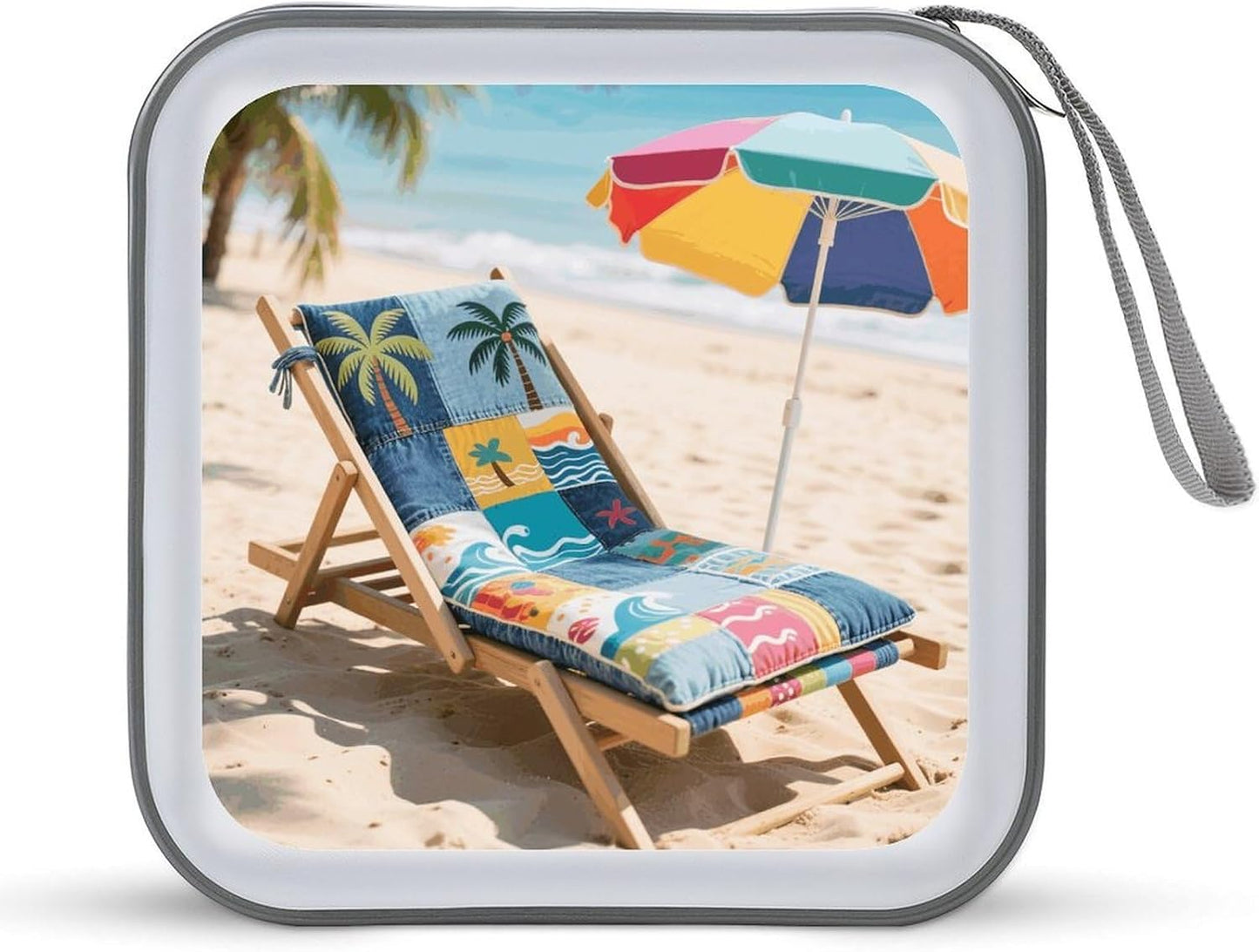 Denim Print Patchwork Style CD Case Portable Zipper CD Case 40 Capacity Hard Plastic DVD Cases Holder Large Storage Disc Wallet Bag for Car Home Travel DVD Collection Bag