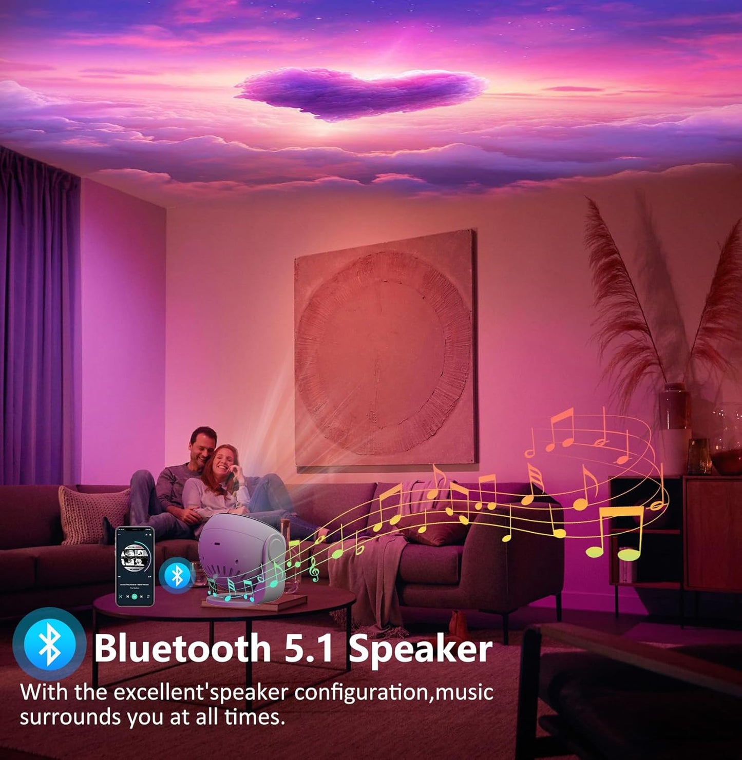 Galaxy Projector for Bedroom Pro Version,HD Image Star Projector Galaxy Light,Remote Control & White Noise,Bluetooth Speaker,360° Rotating,13 Film Discs Planetarium Projector for Adults Kids