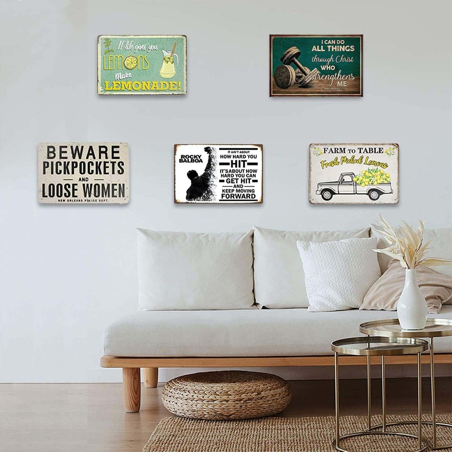 Cusde Motivational Workout Sign - Gym Fitness Inspirational Poster Wall Art 8x12