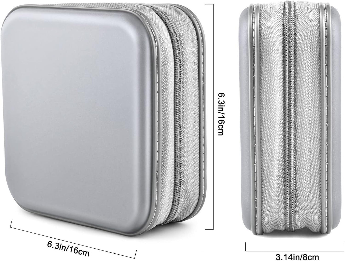 CD Case, DVD Case Wallet Holder Binder 48 Capacity CD/DVD Cases Storage Holder Binder Organizer Wallet Book for Car Home Travel (Silver)