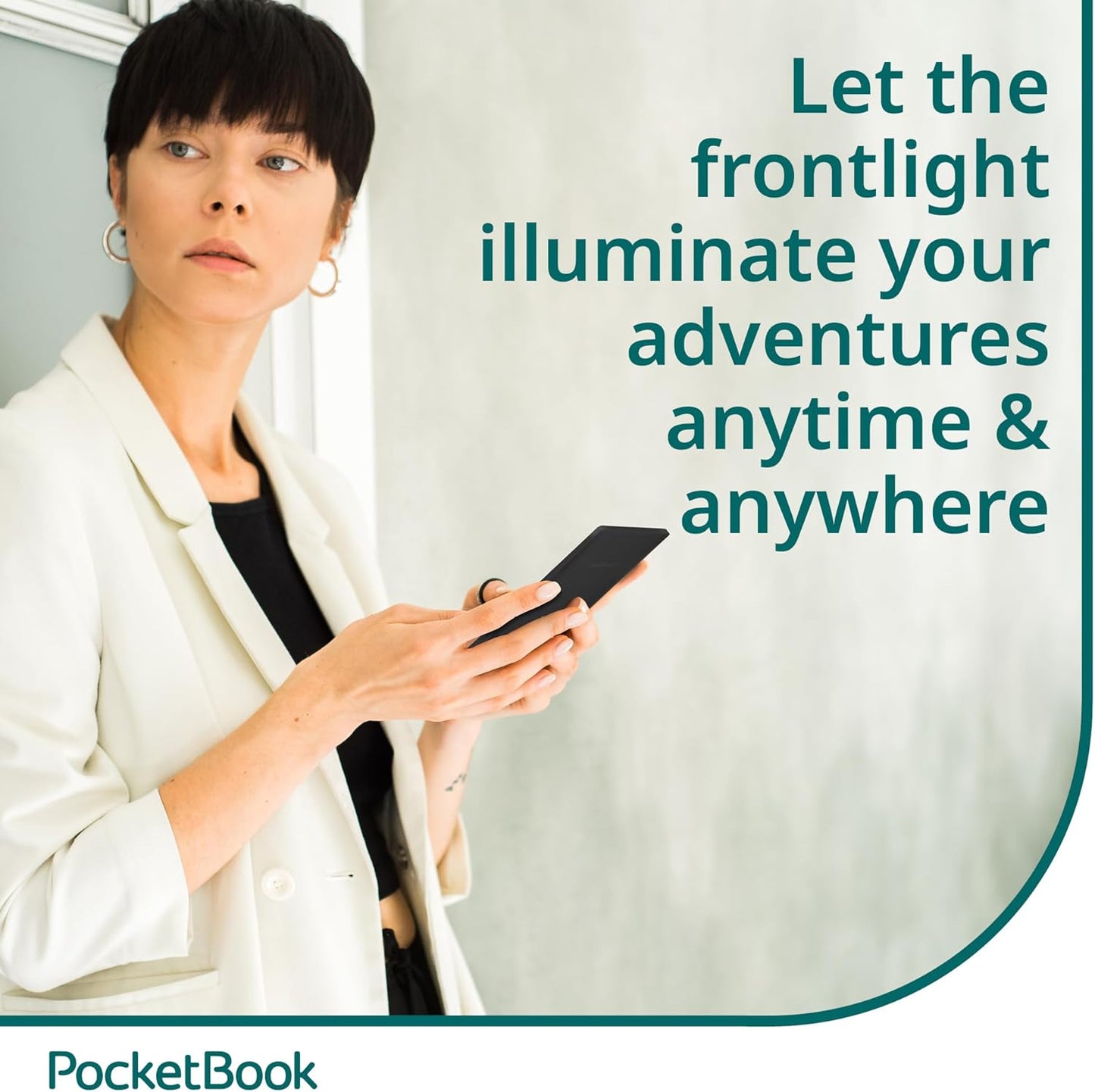 PocketBook Basic Lux 4 E-Book Reader - 6" Glare-Free HD E-Ink Display - Frontlight - Compact & Lightweight Ebooks Reader - Wi-Fi, Ergonomic Buttons - MicroSD Slot - Eye-Friendly Ereader
