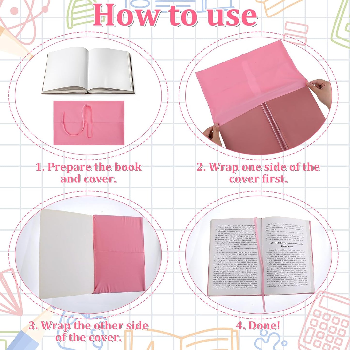 12 Pack 9x11 Inch Jumbo Book Covers, Stretchable Book Sox for Most Hardcover Books, Washable & Reusable Protective Covers, Multicolor
