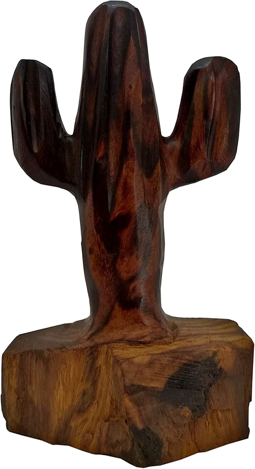 Cactus Decor - Hand Carved Wood Saguaro Desert for Home Decor - Handmade Wooden Sculpture - Old West Home Decor Southwest