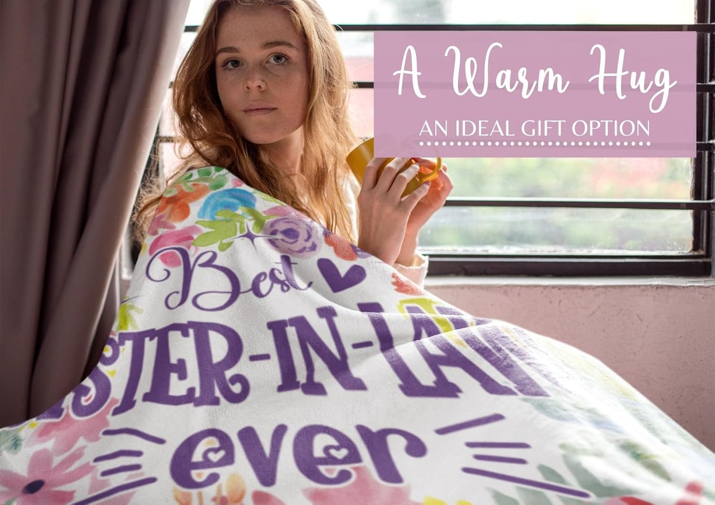 Sister-in-Law Gifts: Throw Blanket - Perfect for Christmas, Birthday, Mother's Day - Best Sister-in-Law Ever (50 x 65 inches)