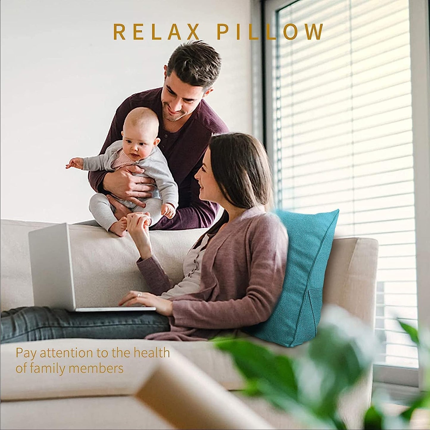 Large Wedge Pillow Lumbar Support Cushion for Bed Headboard Sofa, Back Positioning Backrest,Soft Reading Pillow with Breathable Removable Washable Cover(Size:50x20x35cm,Color:C)