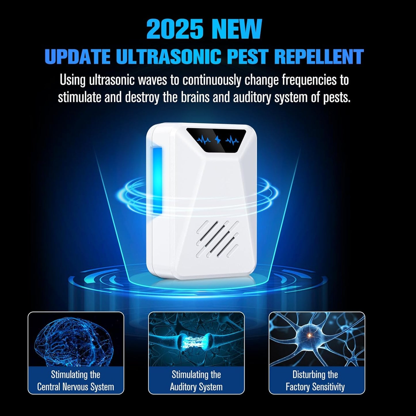 6 Packs Ultrasonic Pest Control Repeller, Electronic Pest Repellent Plug in Indoor for Insect Roaches Spider Ant Bug Mosquito Rat Mouse Repellent for House Home Kitchen Garage