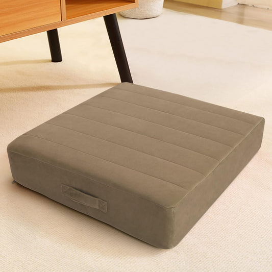 MeMoreCool Square Floor Pillow Seating for Adults Kids, Large Meditation Cushion Floor Pillow with Thick Foam & Soft Tufted Cover, Washable Big Pillow Seat Floor Cushion for Sitting Yoga 24" Coffee