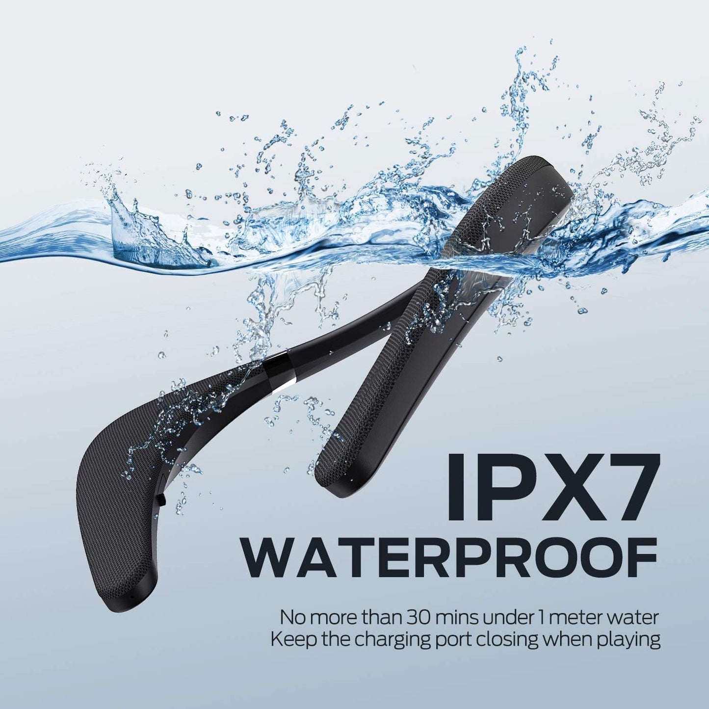 Monster Boomerang Neckband Bluetooth Speaker, Neck Speaker Bluetooth Wireless, 12H Playtime, True 3D Stereo Sound, Portable Soundwear, IPX7 Waterproof, for Home Sport Outdoor
