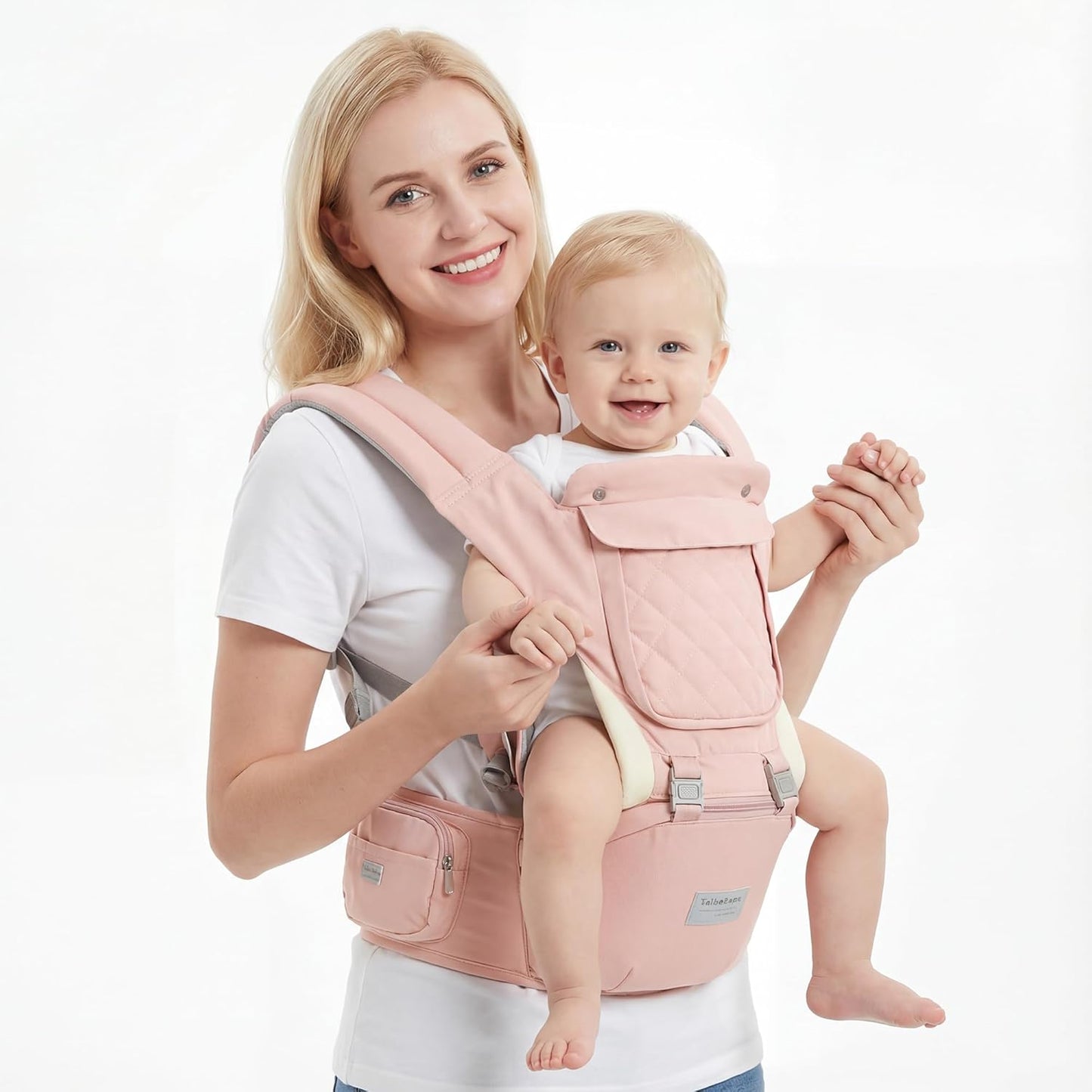 Baby Carrier Newborn to Toddler, 6-in-1 Baby Carrier with Hip Seat Lumbar Support 7-41 lbs, Baby Soft Carrier for All Seasons & Positions, Adjustable Size for Shopping Hiking Travelling