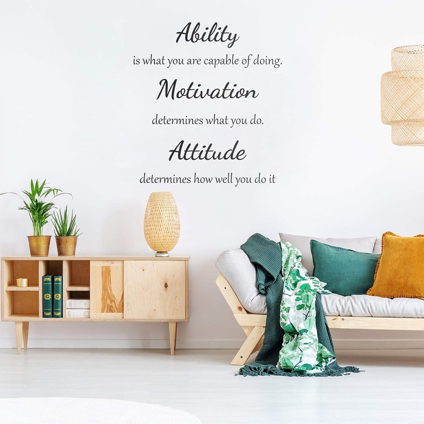 2 Sheets Vinyl Wall Quotes Stickers Ability Motivation Attitude Believe in Yourself Inspirational Saying Home Decals Quote Home Decor for Office School Classroom Teen Dorm Room Wall Decal (Black)