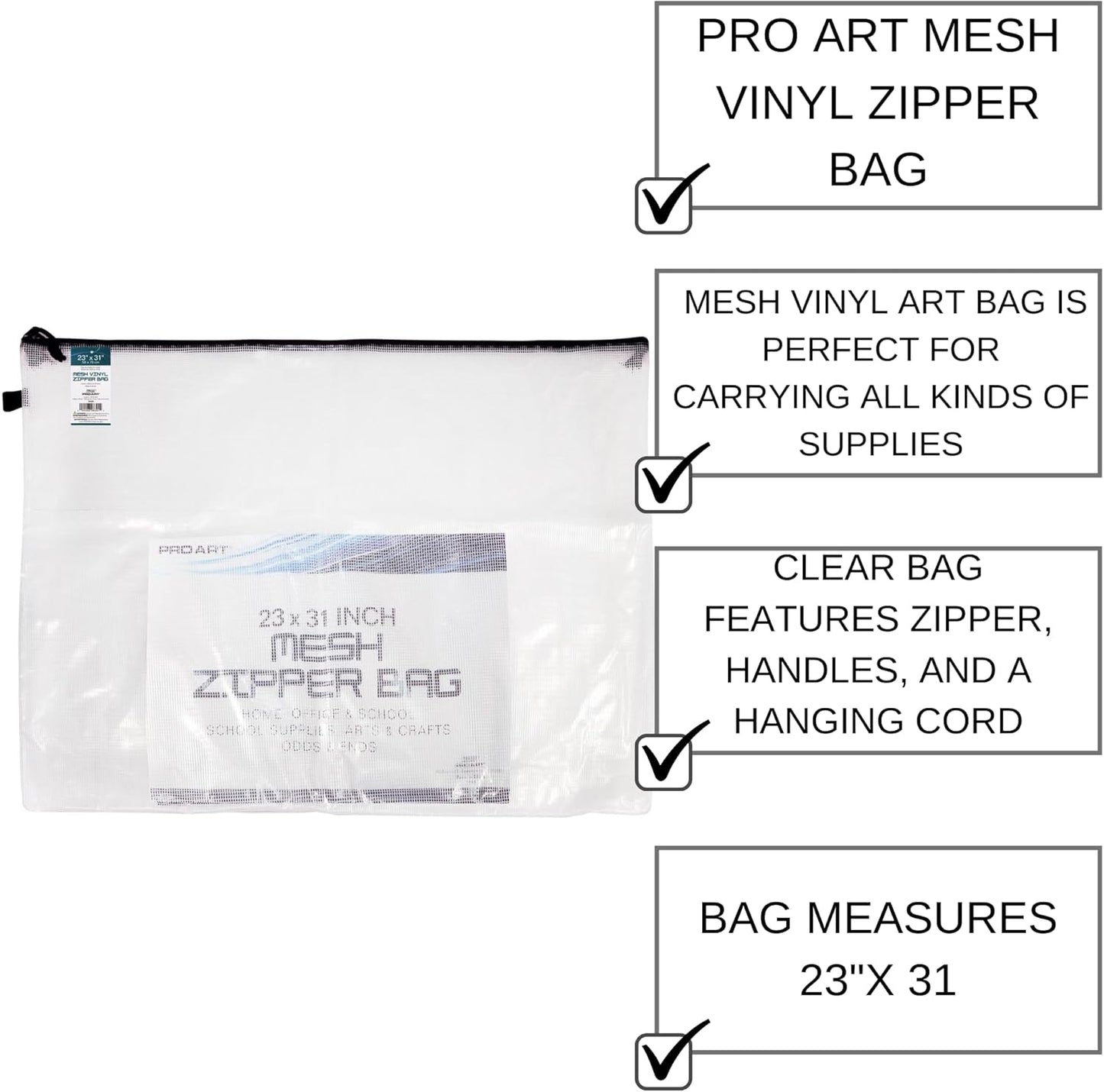 Pro Art Mesh & Vinyl Zipper Bag 23x31