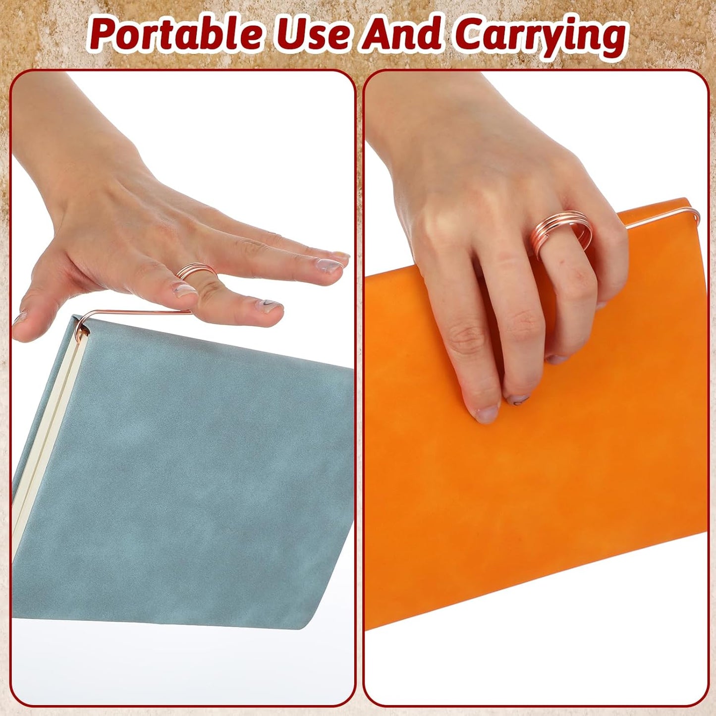 1Pcs Upgrade Book Holder Ring - Metal Thumb Book Page Holder - Lightweight Finger Ring Book Opener - Ergonomic Book Clip Bookmark Perfect Gift for Book Lovers (Rose Gold)