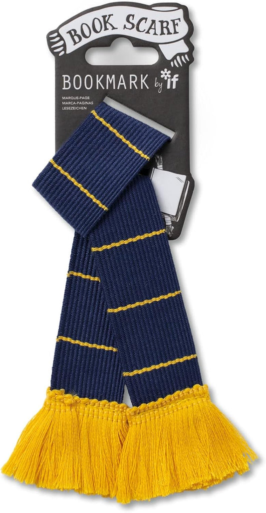 IF USA 32907 Book Scarf Bookmark - Navy & Yellow