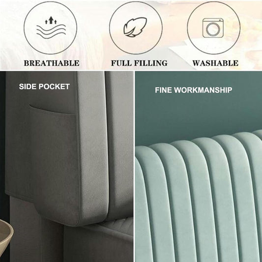 Soft Fleece Headboard Cushion King Size Bed Backrest Lumbar Pad Bed Backrest Reading Bolster Cushion for Home Bedroom Daybed Bed Bunk Bed
