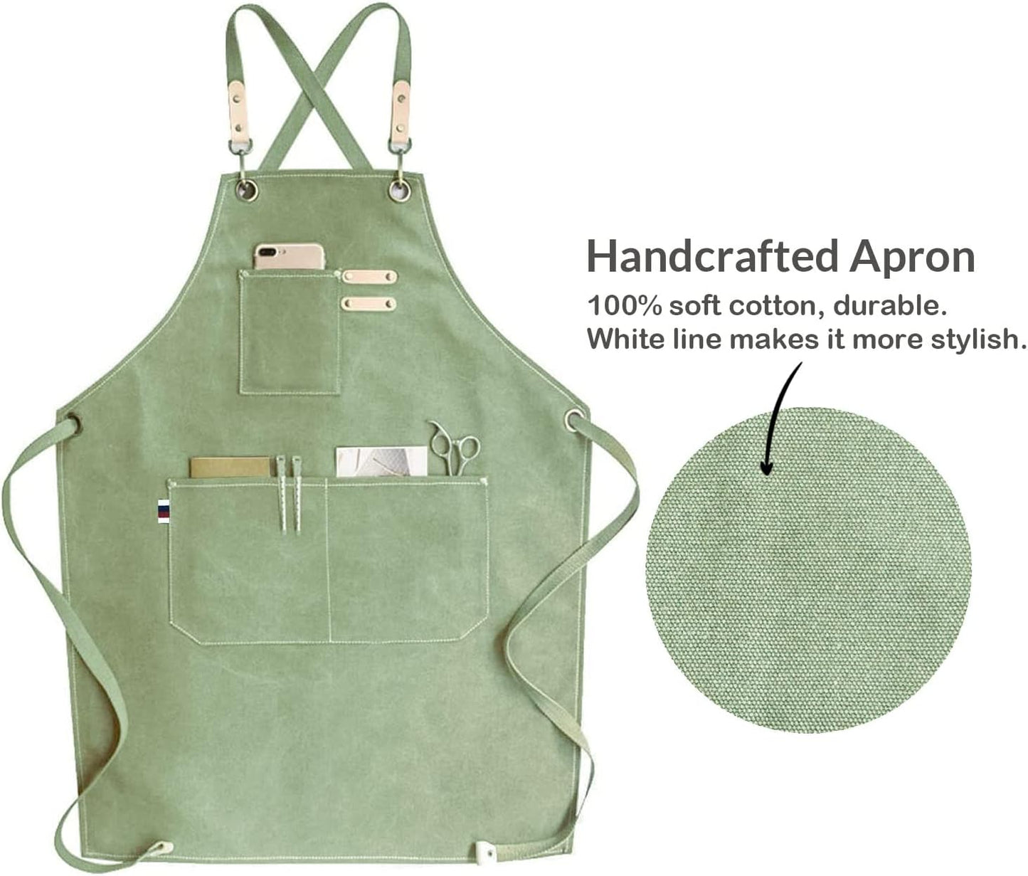 carrotez Adjustable Over sized Plus Size Canvas Apron with Pockets Men and Women Aprons