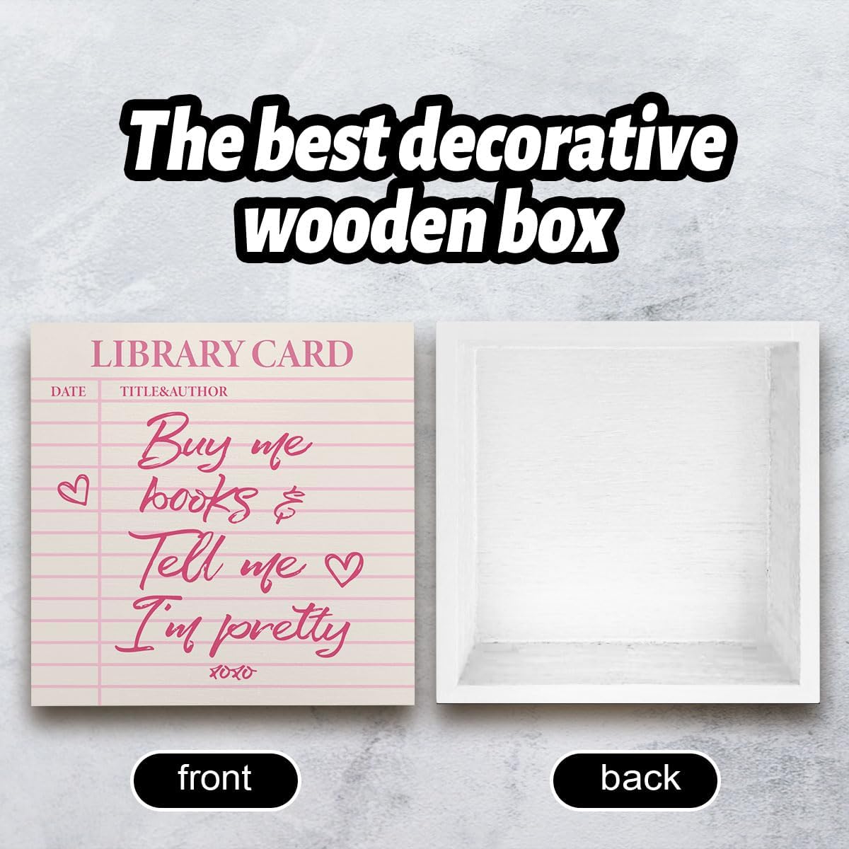 Cute Bookshelf Accessories Decor Aesthetic Buy Me Books & Tell Me I am Pretty Desk Decor With Wooden Stand for Women Book Lovers, Bookish Home Decoration Home Bedroom Office Bookshelf