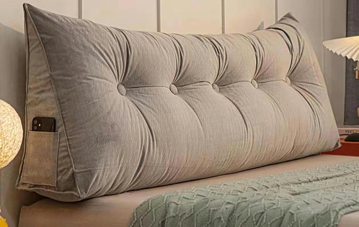 Wedge Body Positioners Pillow Reading Bedrest Throw Pillows Large Bolster Headboard Back Support Lumbar Cushion Pillow for Daybed with Removable Cover(Size:80 * 20 * 50 cm,Color:Silver Gray)