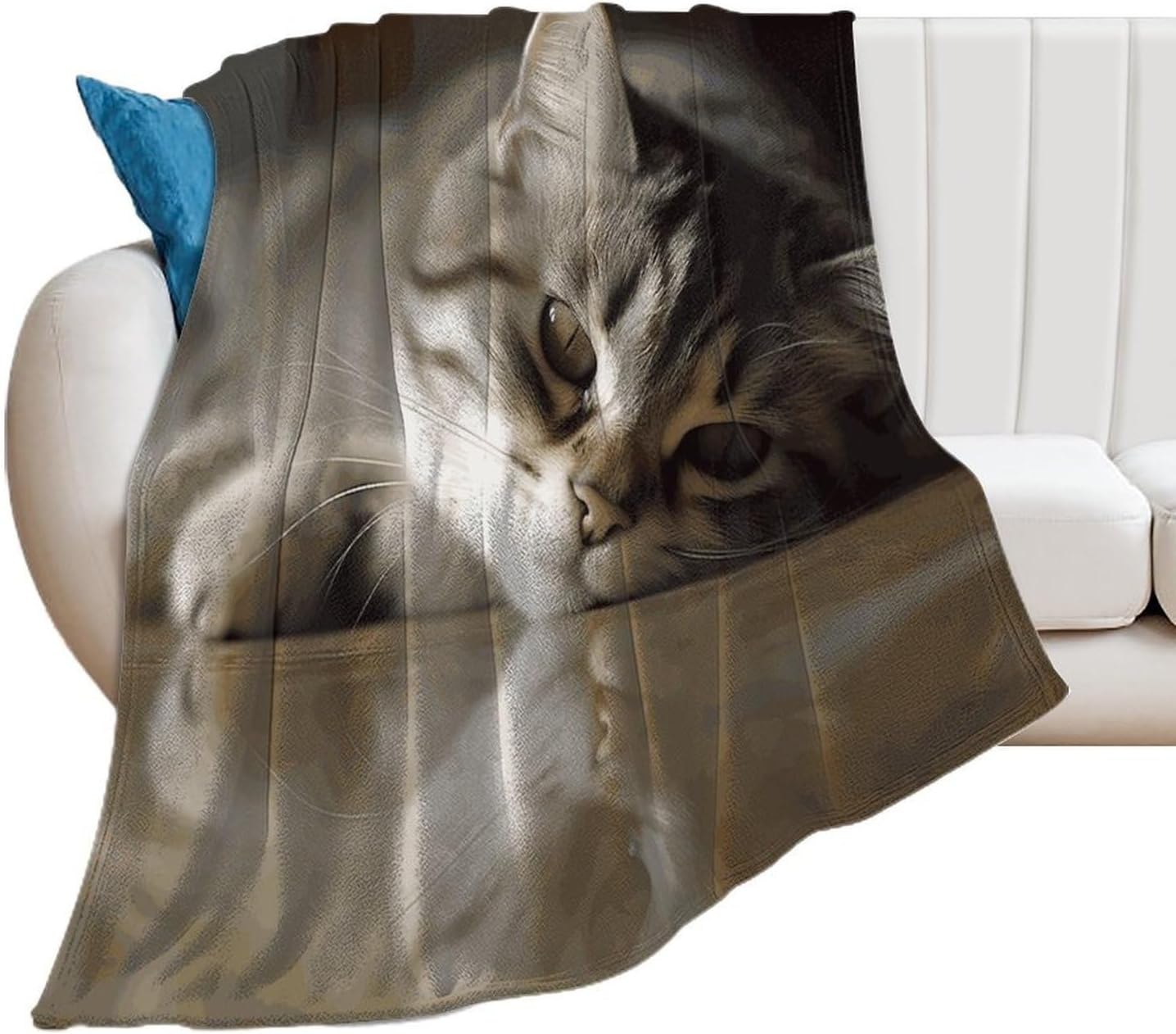 Sleeping Cat Blanket Super Soft Lightweight Throw Blanket Cute Cozy Warm Bed Blanket Decorative Fuzzy Blanket All-Season Home Decor Gift for Sofa Couch Living Room 50"*60"（130 * 150cm）
