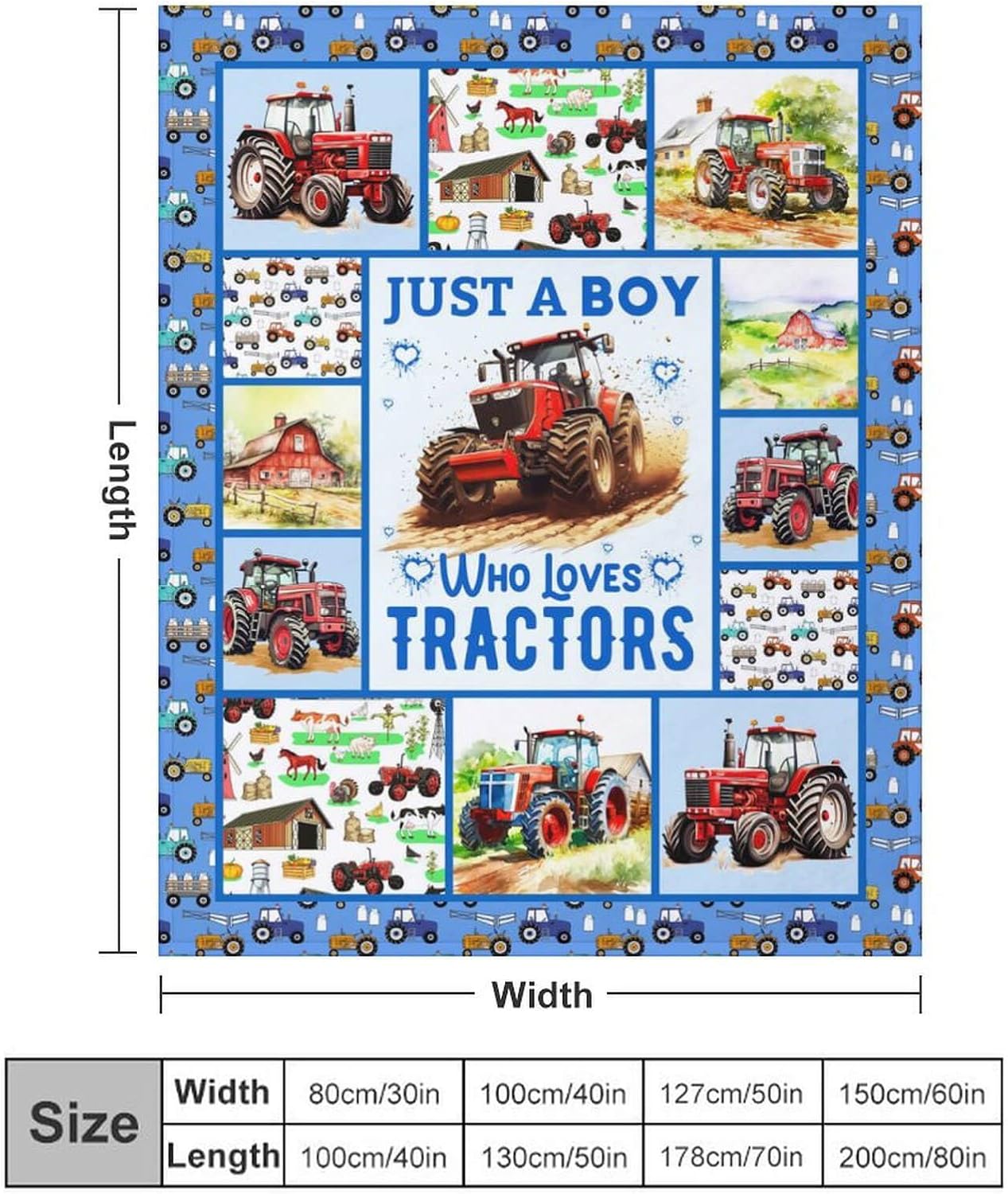 Tractor Throw Blanket - Soft Flannel Blankets for Teens Adults Women Men Tractor Lovers - Warm Throw Blankets for All Season Lap, Chair, Sofa - 70"x50"