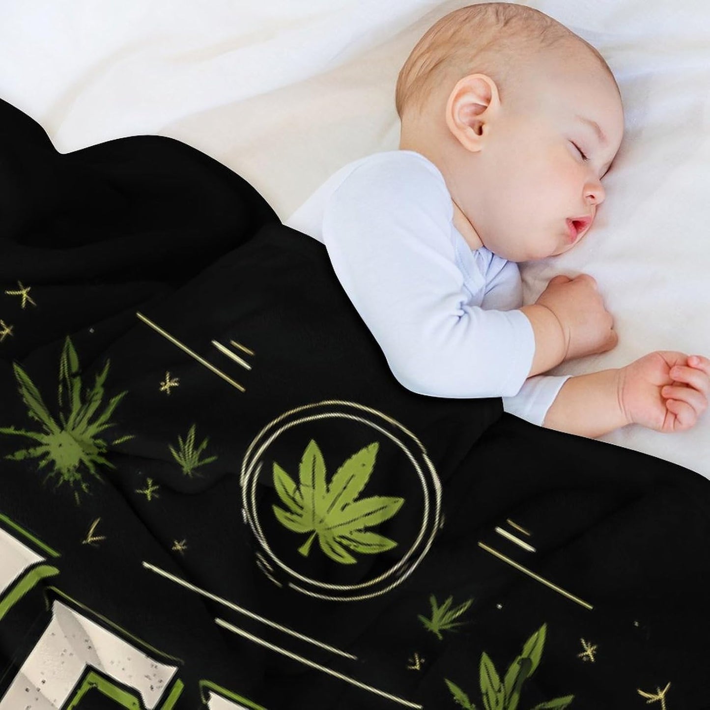 Funny Weed Dad Throw Blanket Fleece Blankets Soft Flannel for Couch Bed Pet Decorative Warm