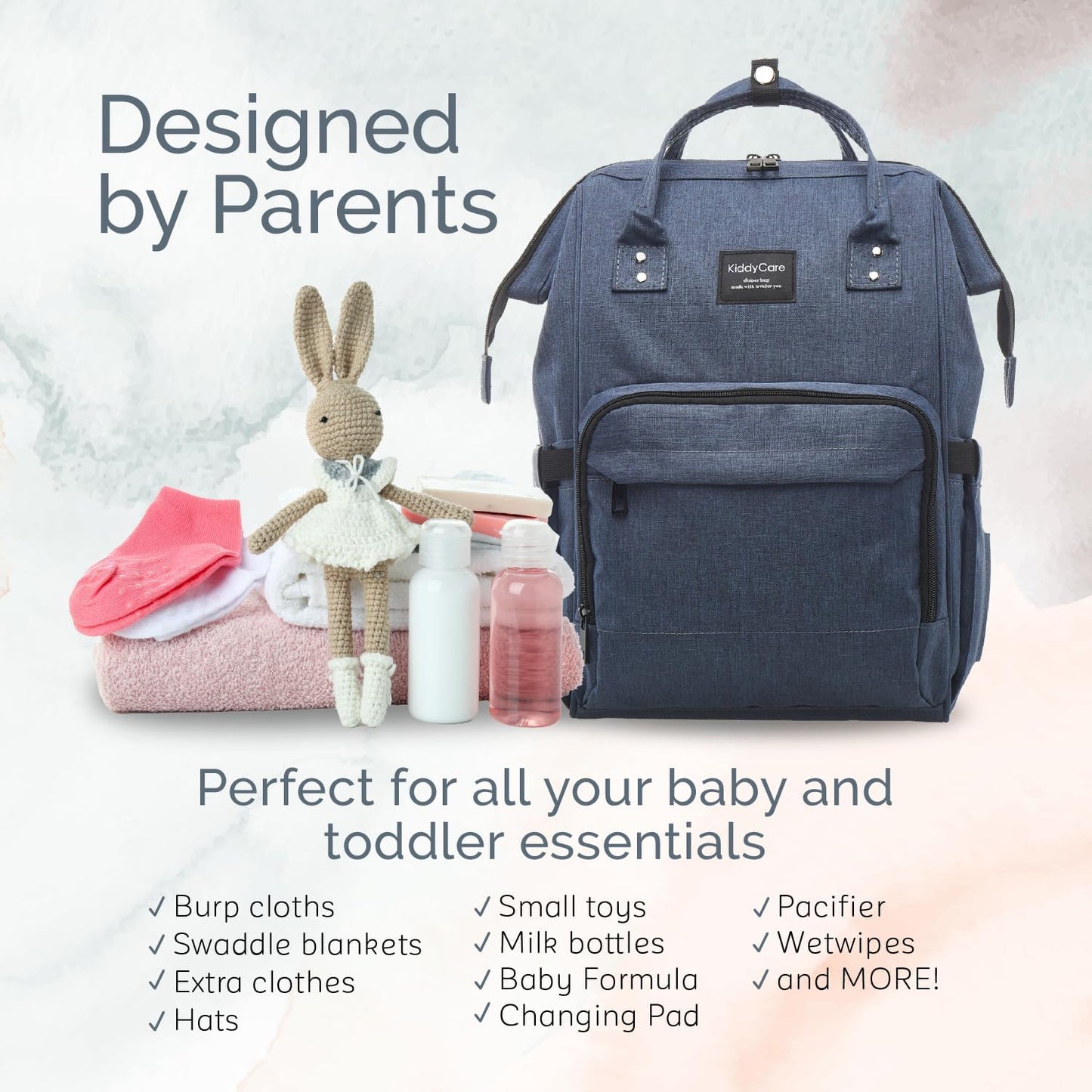 Kiddycare Diaper Bag Backpack | Baby Diaper Bags with Changing Station for Mom | Multipurpose Waterproof Travel Backpack Tote Bag for Maternity Baby Bags Enormous for Unisex, Stylish | Dark Gray