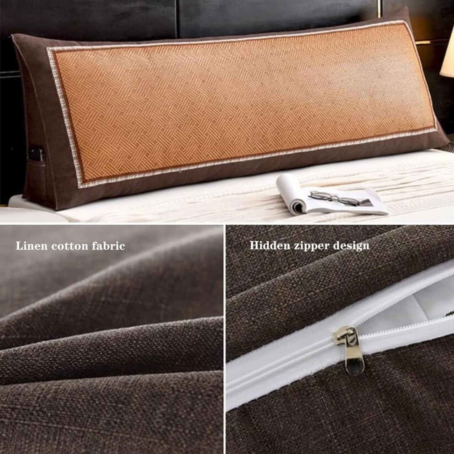 Large Triangular Headboard Pillow,Soft Triangle Cushion Reading Pillow Bolster Backrest Positioning Support Wedge Pillow(Size:120x20x50cm(47x7.8x19.6),Color:D)