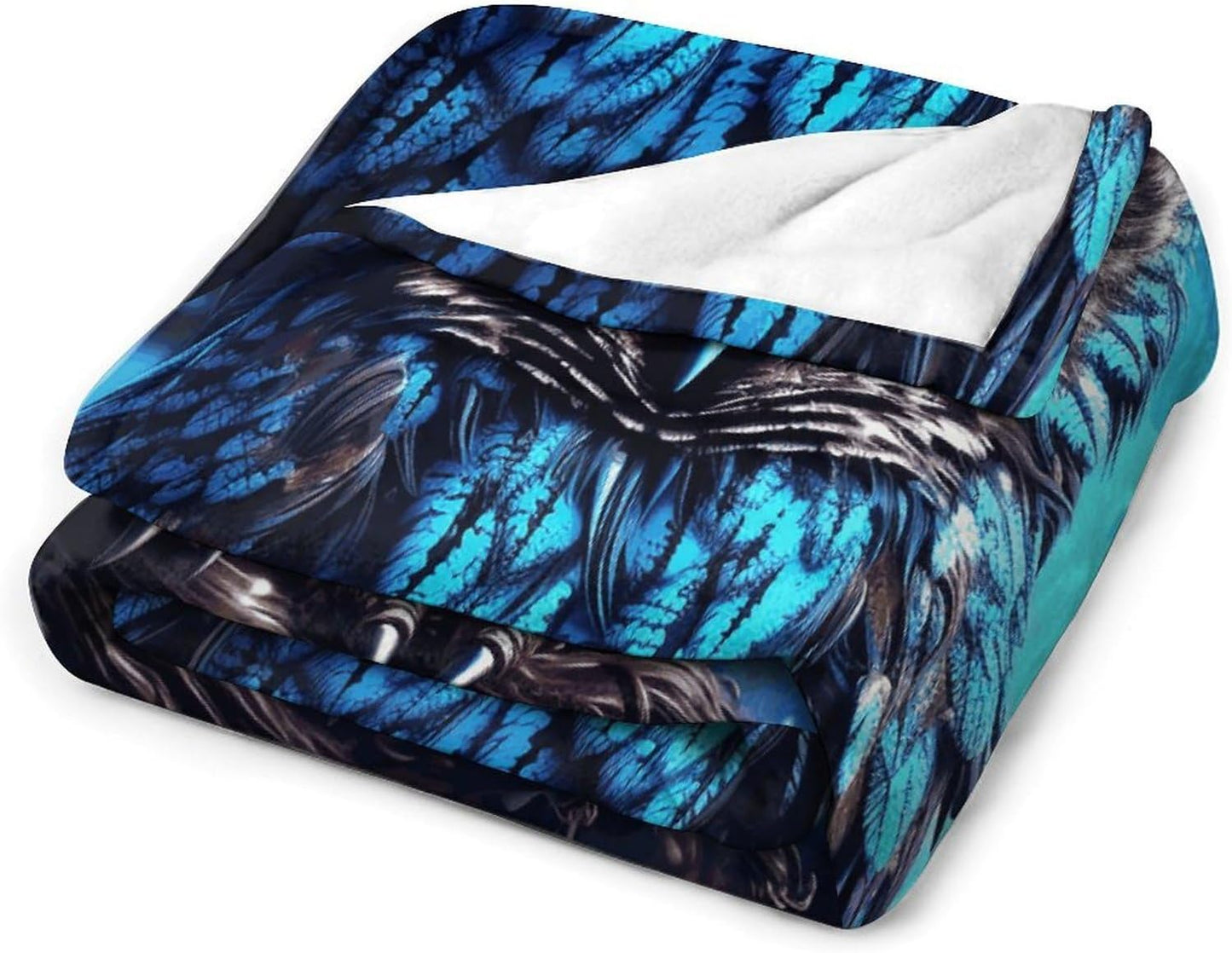 Blue Owl Throw Blanket for Couch Super Soft Warm Lightweight Throw Blankets Cozy Flannel Bed Blanket Cute Decorative Blankets for All Seasons Home Decor Gift 30"*40"（76 * 100cm）
