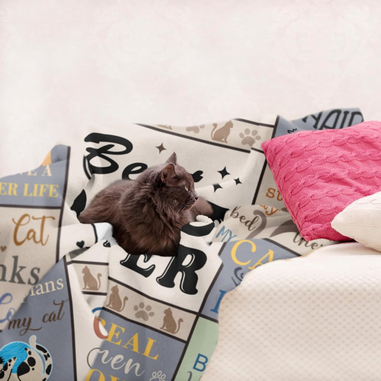 XALAZY Cat Dad Gifts for Men Blanket 50" X 60", Cat Dad Gifts for Dog Lovers& Owners, Best Cat Blanket Throw