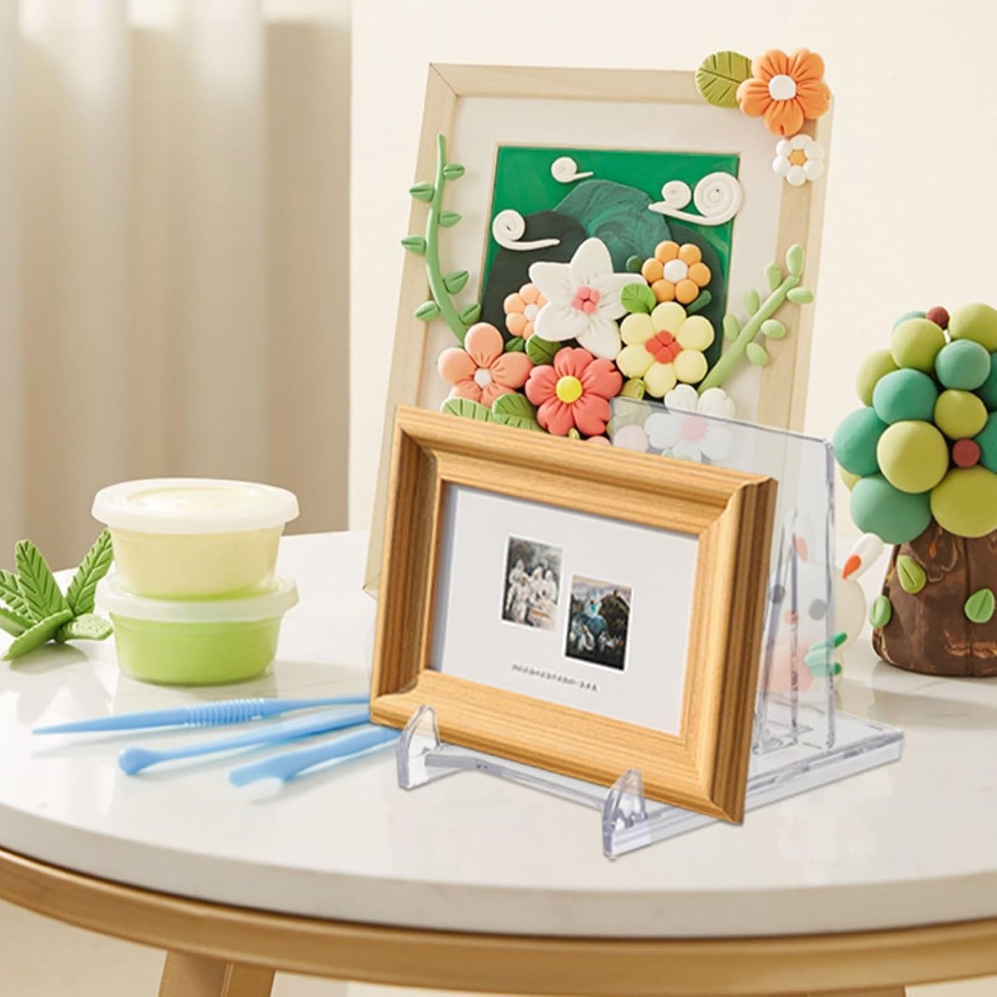 Acrylic Plate Stands, Mini Riser | Clear Acrylic Display Stand | for Comics Books Plates Artwork Postcards Greeting Cards Home Art Studio Exhibition