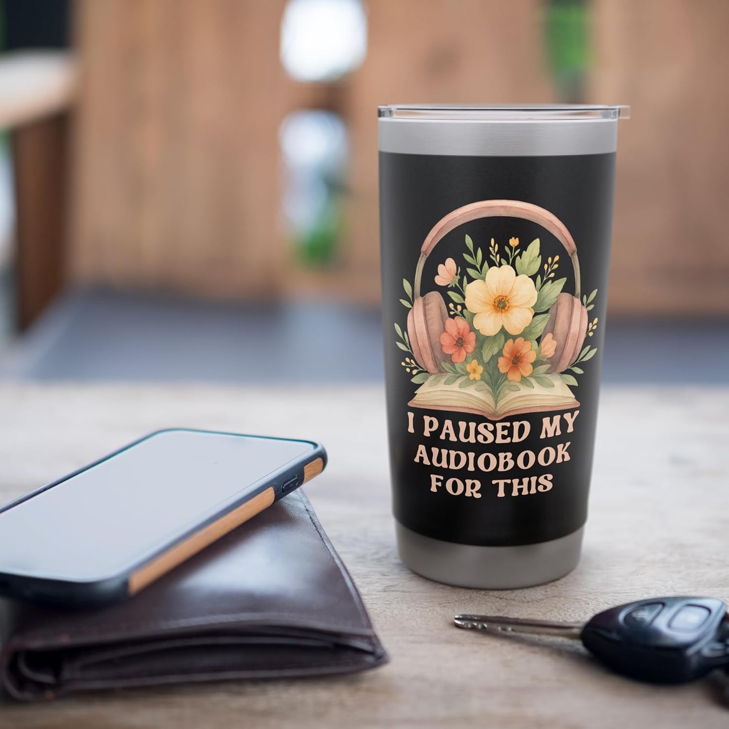 I Paused My Audiobook For This Book Lover Coffee Tumbler Stainless Steel Insulated Tumbler