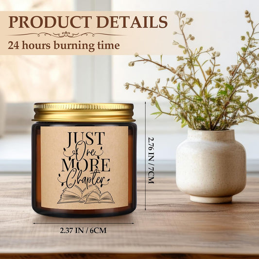 MTLEE 6 Pcs Book Lover Candle Gifts 3.5 oz Book Lovers Gifts Reading Soy Wax Scented Candle Bookish Rustic Bookshelf Jar for National Librarian Day Bookworm Readers Writer Club Teacher Appreciation