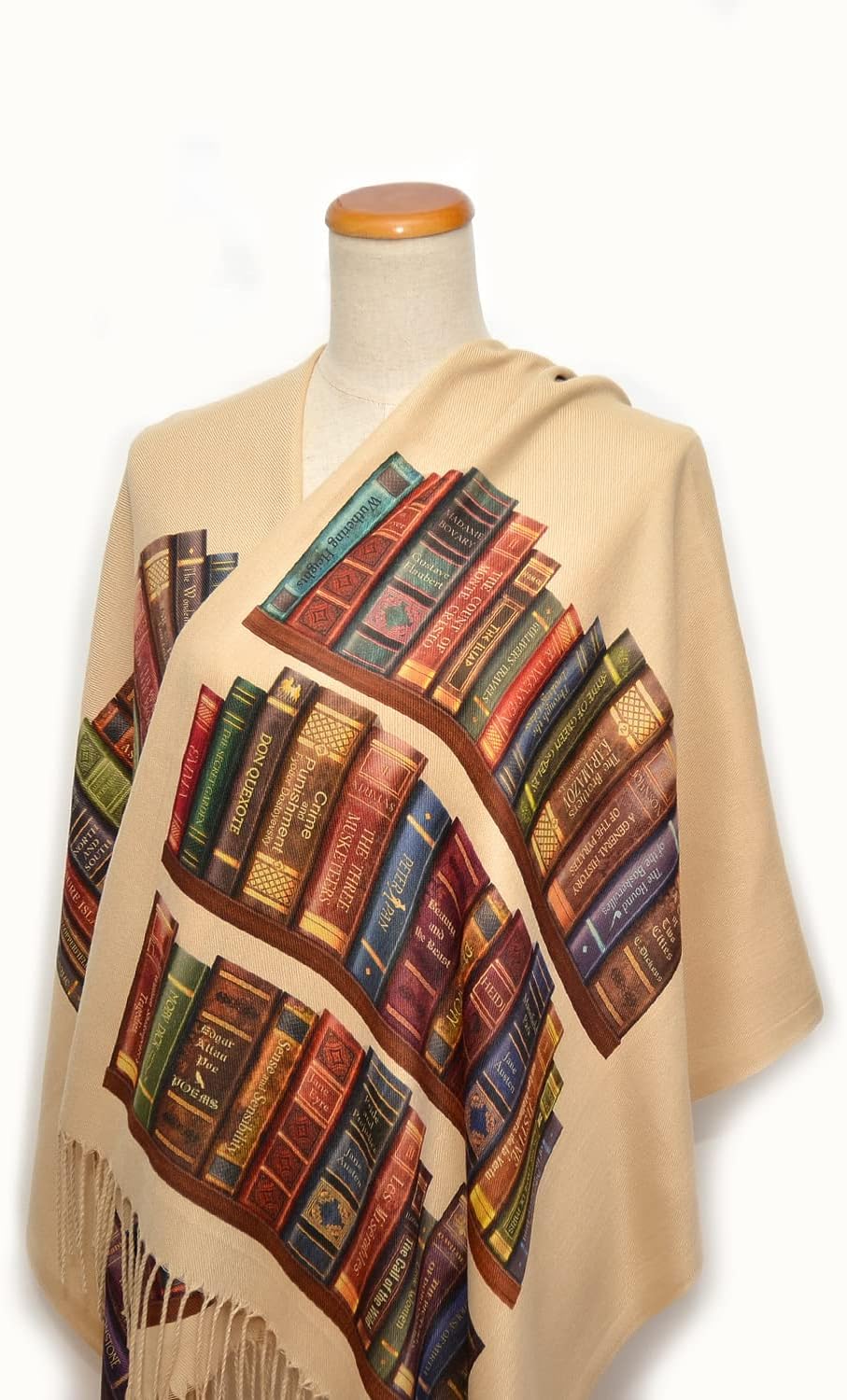 Universal Zone Bookshelf Scarf. Literary Shawl with the famous books' titles, Bookish Gift, Literary Gift, Book Lover Scarf, Librarian gift.