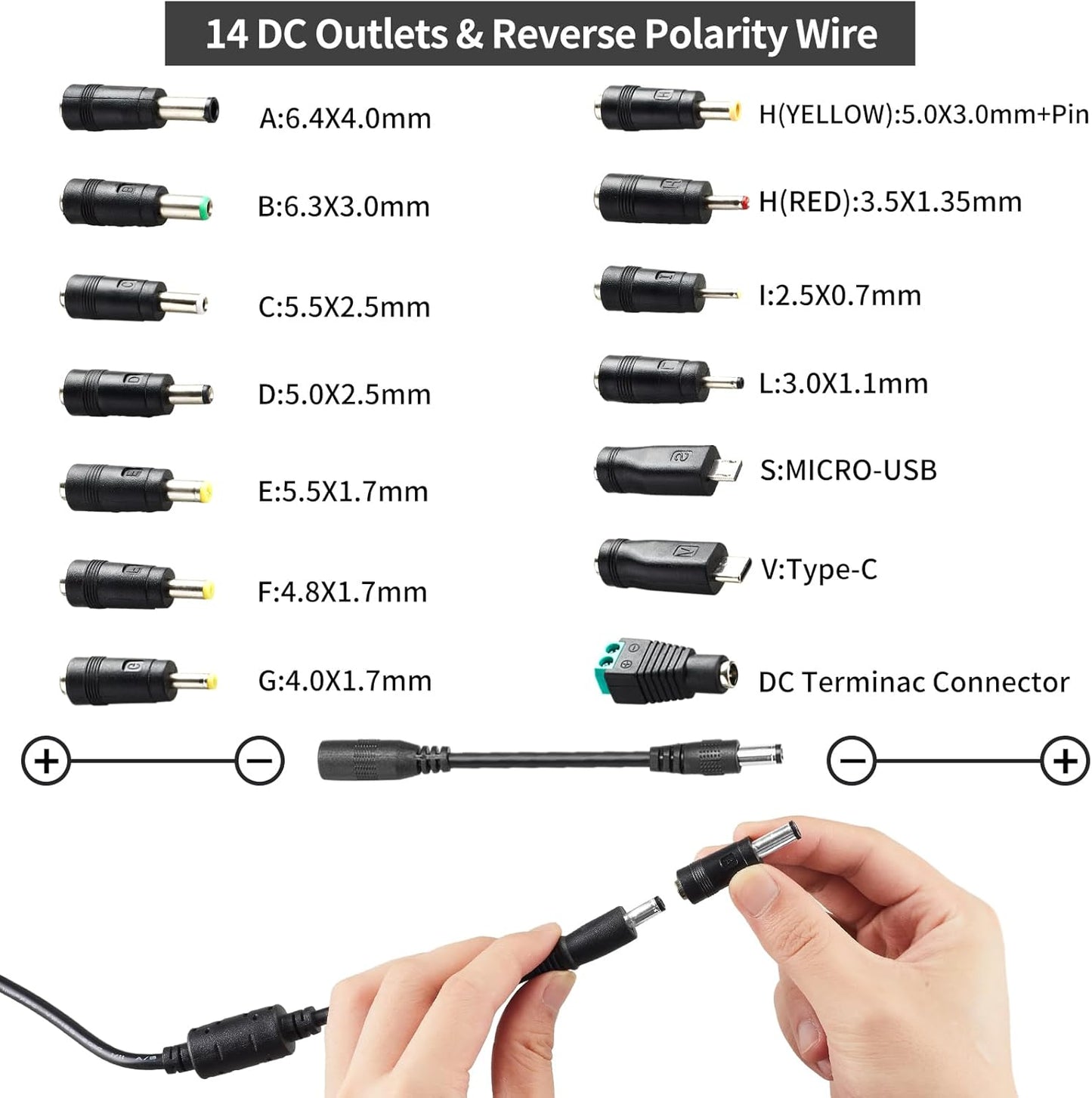 Universal Power Supply Adjustable 3V~12V 12A 144W Variable Switching Power Adapter 100V-240V AC to DC Converter Transformer with 14 Plugs&Polarity Converter,LED Voltage Display3V4V5V6V7V8V9V10V11V12V